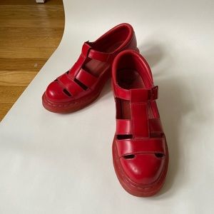 Dr. Martens Red Heel T-Bar Sandal